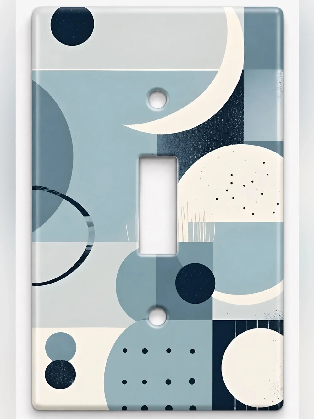 Handmade Mid Century Modern Blue Abstract Toggle Light Switch Cover